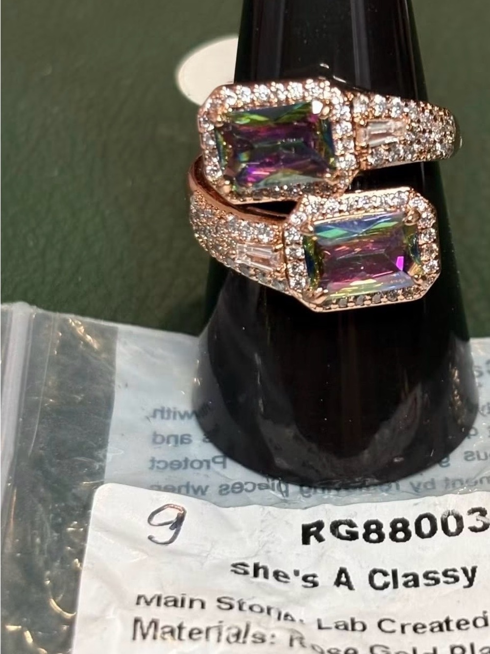 Bomb Party June Birthday ring Size 8 with Alexandrite on Rose Gold